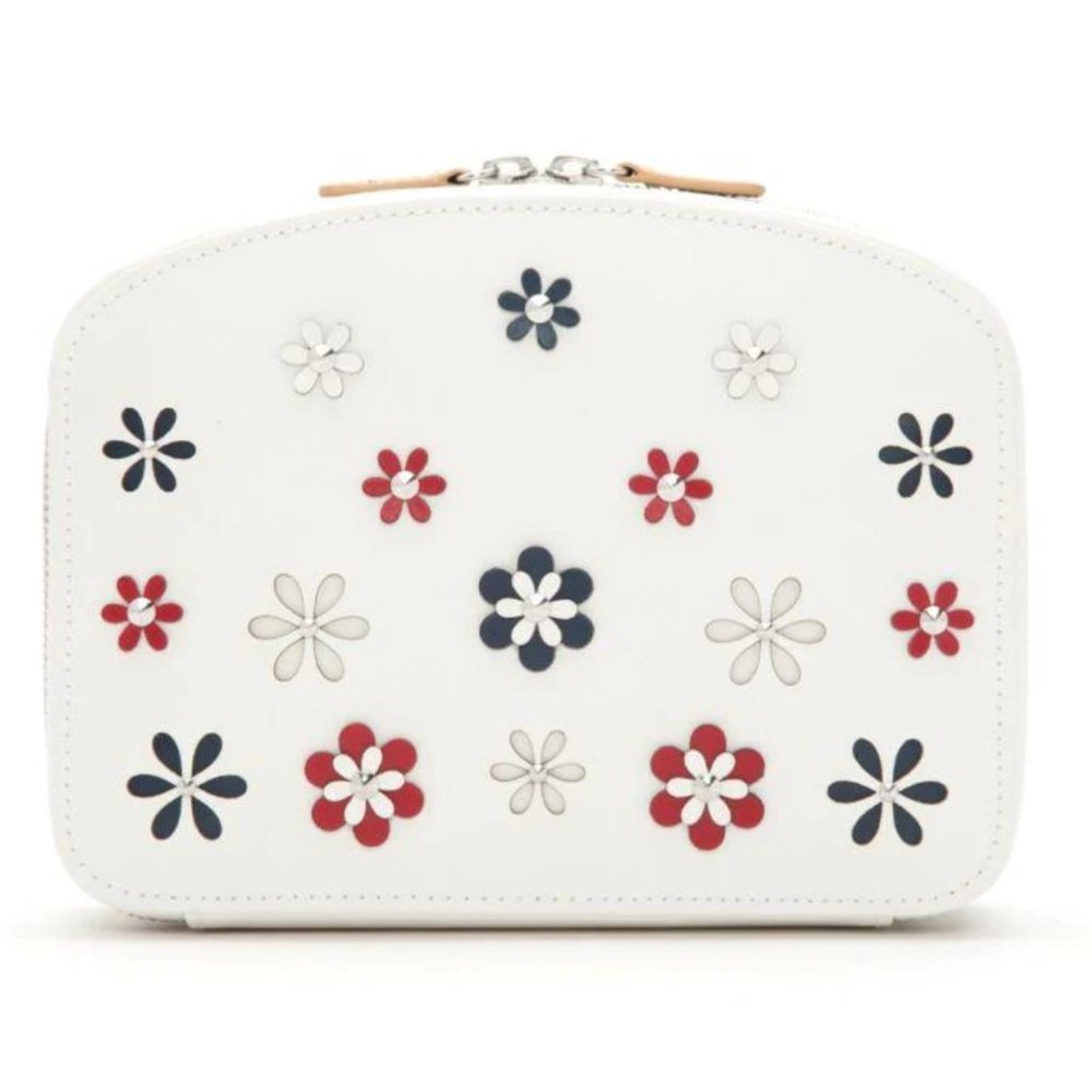 WOLF Blossom Zip Jewelry Case in White